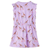VidaXL Children's dress with sleeves with ruffles and drawstring 92 Lila