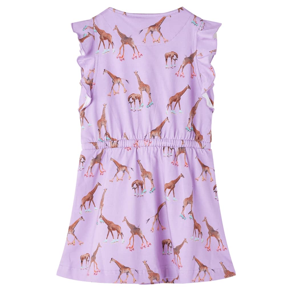 VidaXL Children's dress with sleeves with ruffles and drawstring 104 Lila