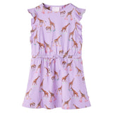 VidaXL Children's dress with sleeves with ruffles and drawstring 116 Lila