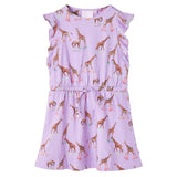 Vidaxl Children's dress with sleeves with ruffles and drawstring 128 Lila
