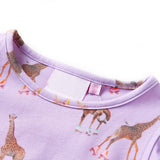Vidaxl children's dress with sleeves with ruffles and drawstring 140 lilac
