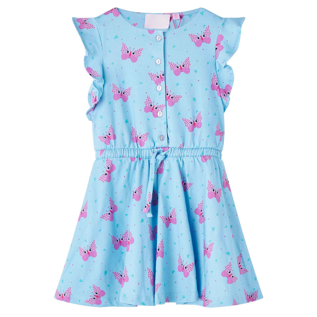 Vidaxl children's dress with buttons without sleeves 104 blue