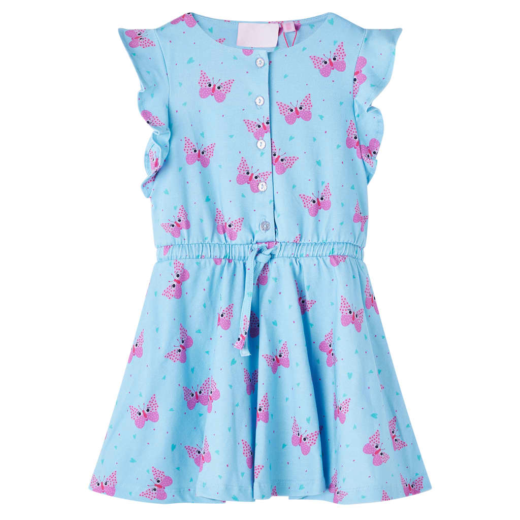Vidaxl children's dress with buttons without sleeves 128 blue