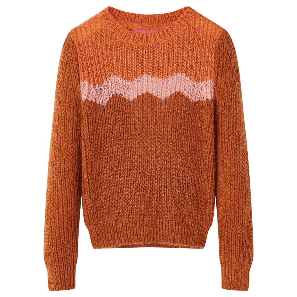 VIDAXL SWEATER BAMBINE MILETTO 104 Cognac Colorato