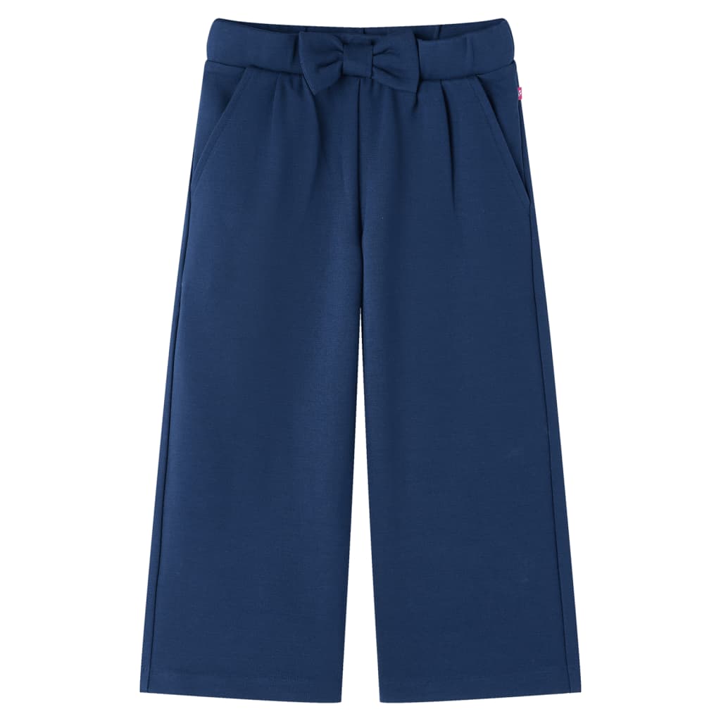 Vidaxl -Kinderhosen mit breiten Beinen 128 Marineblau