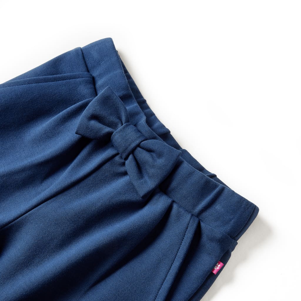 Vidaxl -Kinderhosen mit breiten Beinen 128 Marineblau