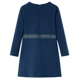 Vidaxl Børnekjole med lange ærmer 104 Navy Blue