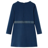 Vidaxl Børnekjole med lange ærmer 116 Navy Blue
