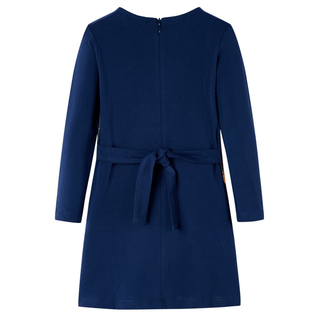 Vidaxl Kinderkleid mit langen Ärmeln 116 Marineblau