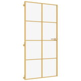 Vidaxl bannent Dier schmuel 102.5x2010.5 cm Häerteg Glas an Aluminium Gold