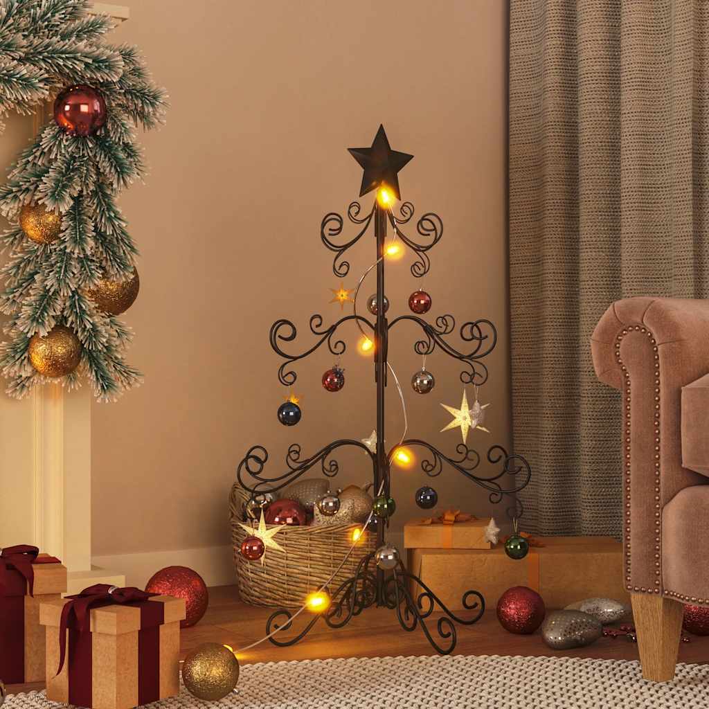 Vidaxl kerstdecoratie kerstboom 90 cm metaal zwart