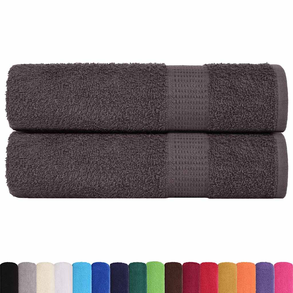 Vidaxl Towelen 2 st 50x100 cm 360 g m²poséiert 100% Kotteng anthacit faarweg faarweg faarweg Faarf