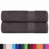 Vidaxl Towelen 2 st 50x100 cm 360 g m²poséiert 100% Kotteng anthacit faarweg faarweg faarweg Faarf