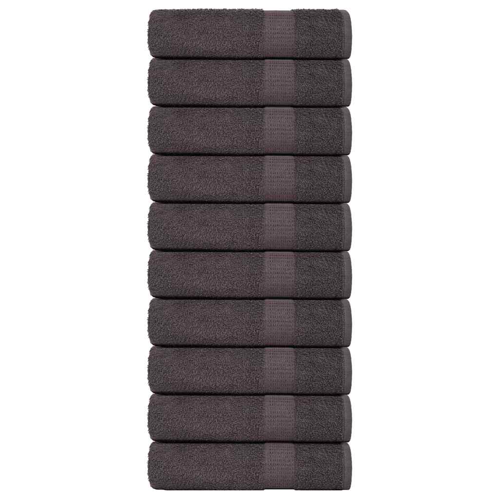Vidaxl Towels 10st 50x100 cm 360 g m²poséiert 100% Kotteng anthacit faarweg Faarf