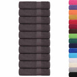 Vidaxl Towels 10st 50x100 cm 360 g m²poséiert 100% Kotteng anthacit faarweg Faarf