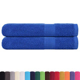 Vidaxl towels 2 pcs 100x200 cm 360 g m² 100% cotton blue