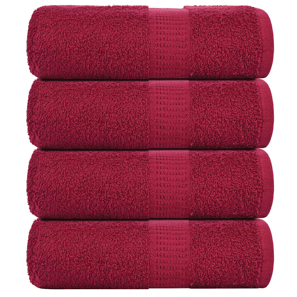 VidaXL soap wipes 4 pcs 30x30 cm 360 g m² 100% cotton burgundy red