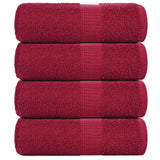 VidaXL soap wipes 4 pcs 30x30 cm 360 g m² 100% cotton burgundy red