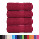 VidaXL soap wipes 4 pcs 30x30 cm 360 g m² 100% cotton burgundy red