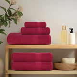 VidaXL soap wipes 4 pcs 30x30 cm 360 g m² 100% cotton burgundy red