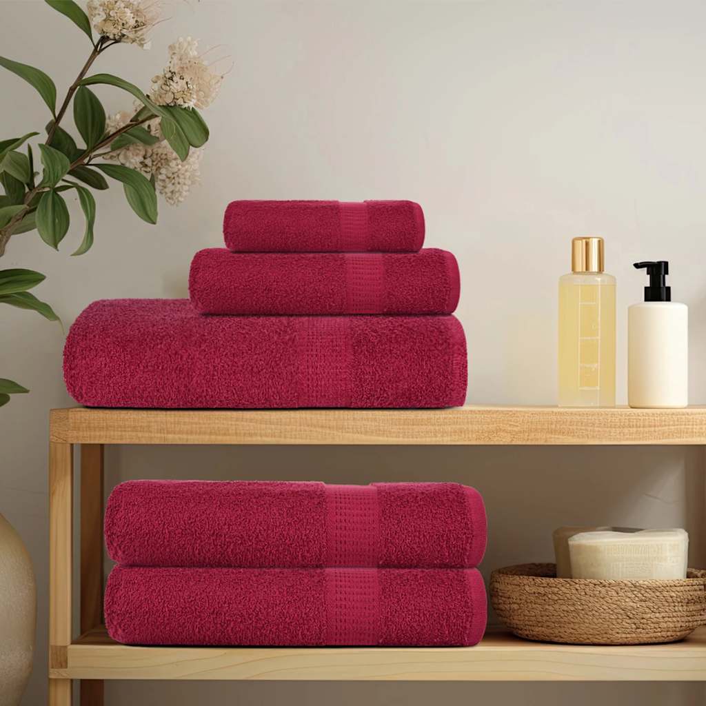 Vidaxl brisače 10 St 50x100 cm 360 g m² 100% bombažni burgundijski rdeč