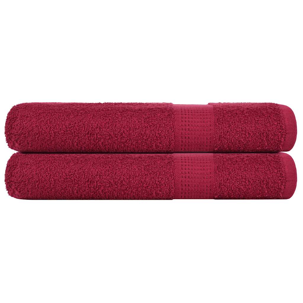 Vidaxl Towels 2 ST 100x200 cm 360 g m² 100% cotton burgundy red