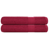 Vidaxl Towels 2 ST 100x200 cm 360 g m² 100% cotton burgundy red
