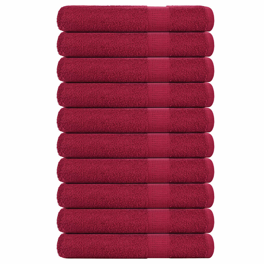 Vidaxl towels 10 pcs 100x200 cm 360 g m² 100% cotton burgundy red