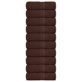 Vidaxl gostujoči brisanje 10 psov 30x50 cm 360 g m² 100% bombažne rjave barve