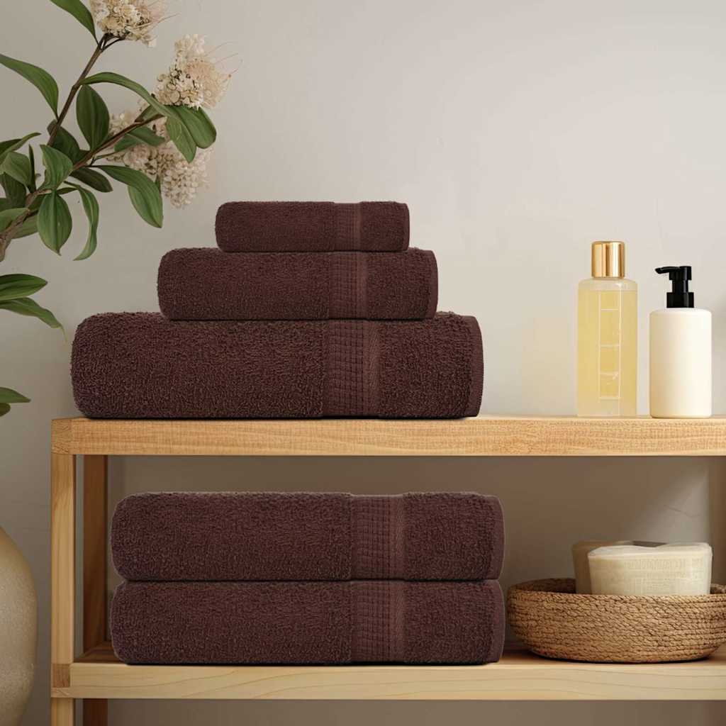 Vidaxl gostujoči brisanje 10 psov 30x50 cm 360 g m² 100% bombažne rjave barve
