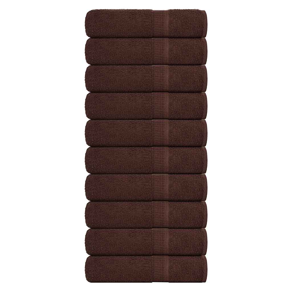 Vidaxl -håndklær 10 St 50x100 cm 360 g m² 100% bomullsbrun