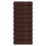 Serviettes de douche vidaxl 10 st 70x140 cm 360 g m² 100% coton brun