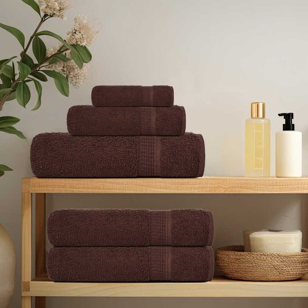 Serviettes de douche vidaxl 10 st 70x140 cm 360 g m² 100% coton brun