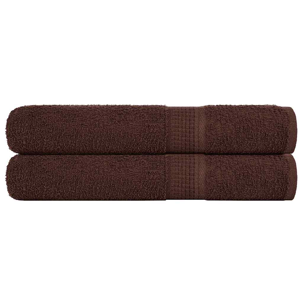 Vidaxl -håndklær 2 stk 100x200 cm 360 g m² 100% bomullsbrun