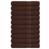 Vidaxl towels 10 pcs 100x200 cm 360 g m² 100% cotton brown