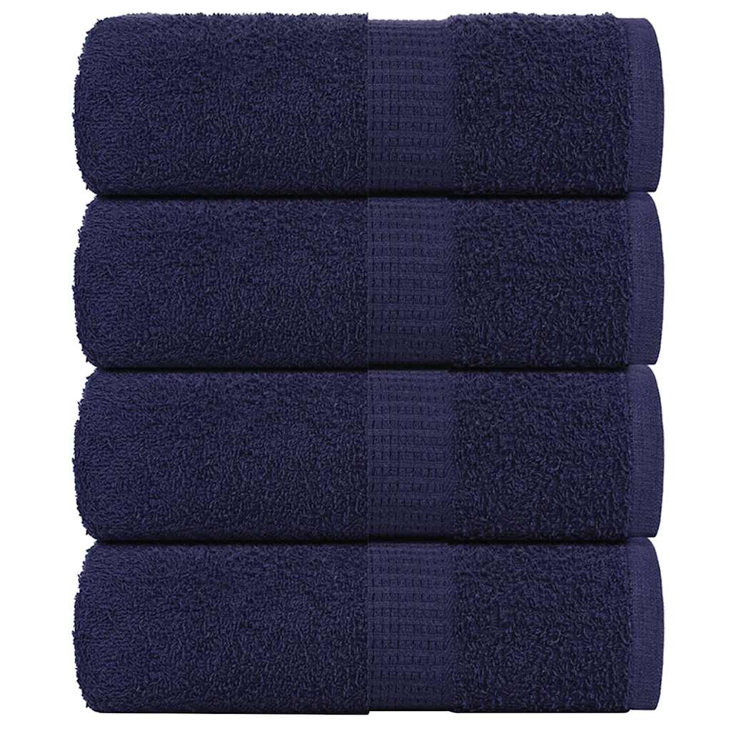 Vidaxl Guest wipes 4 pcs 30x50 cm 360 g m² 100% cotton navy blue