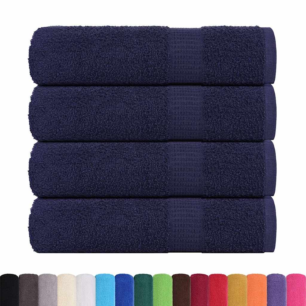 Vidaxl brisače 4 St 50x100 cm 360 g m² 100% bombažne mornarice modre