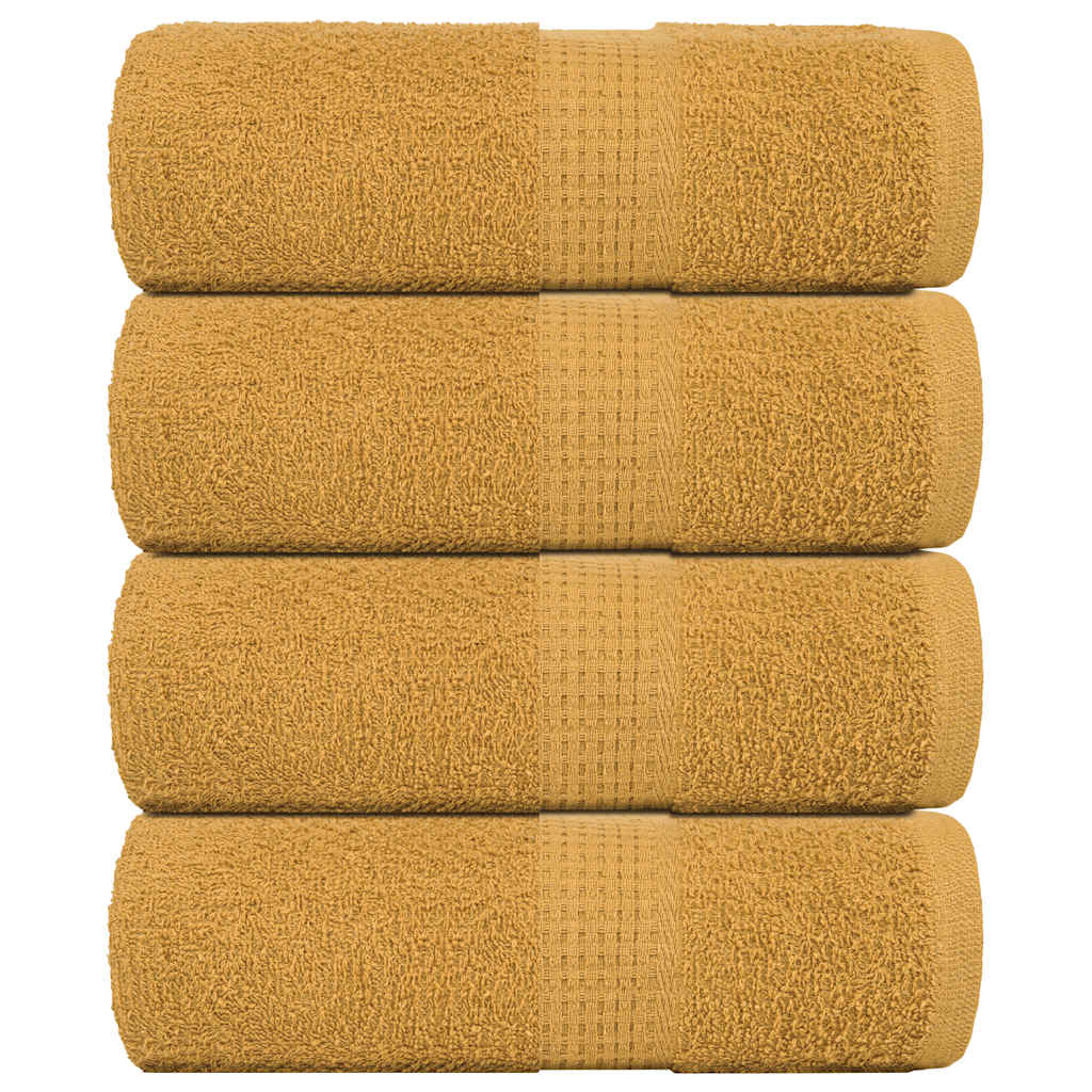 Vidaxl gościa chusteczki 4 St 30x50 cm 360 g m² 100% bawełniany złoto w kolorze