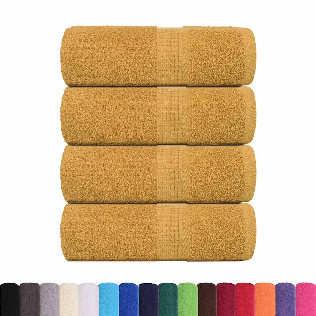 Vidaxl gościa chusteczki 4 St 30x50 cm 360 g m² 100% bawełniany złoto w kolorze