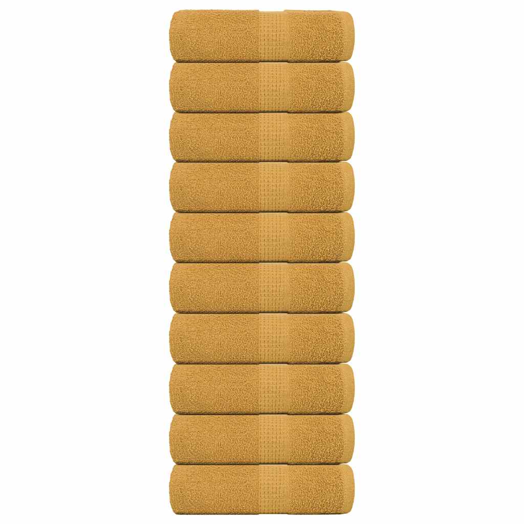 Vidaxl gościa chusteczki 10 szt. 30x50 cm 360 g m² 100% bawełniany złoto w kolorze
