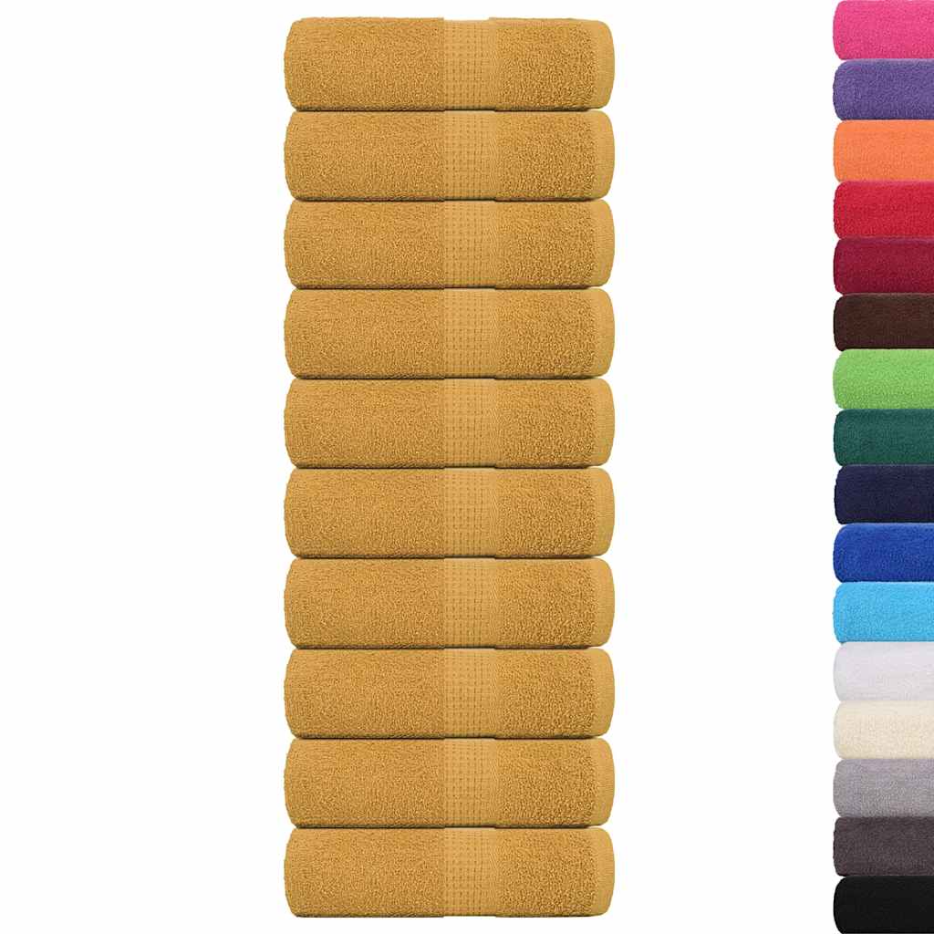 Vidaxl gościa chusteczki 10 szt. 30x50 cm 360 g m² 100% bawełniany złoto w kolorze