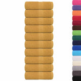Vidaxl gościa chusteczki 10 szt. 30x50 cm 360 g m² 100% bawełniany złoto w kolorze