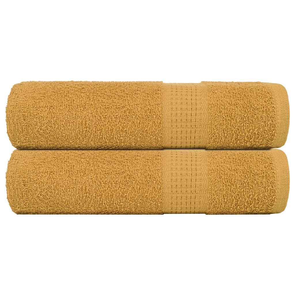 Vidaxl towels 2 st 50x100 cm 360 g m² 100% cotton gold colored