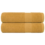 Vidaxl towels 2 st 50x100 cm 360 g m² 100% cotton gold colored