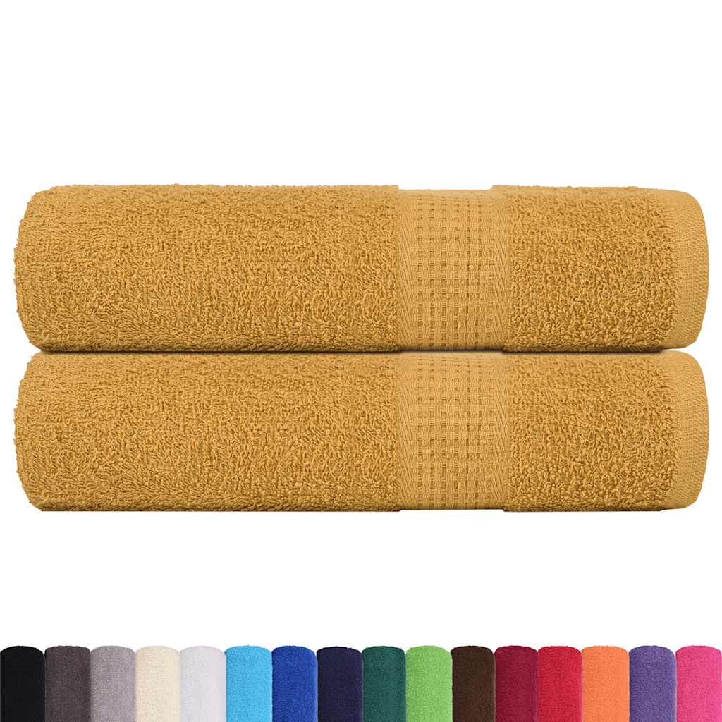 Vidaxl towels 2 st 50x100 cm 360 g m² 100% cotton gold colored
