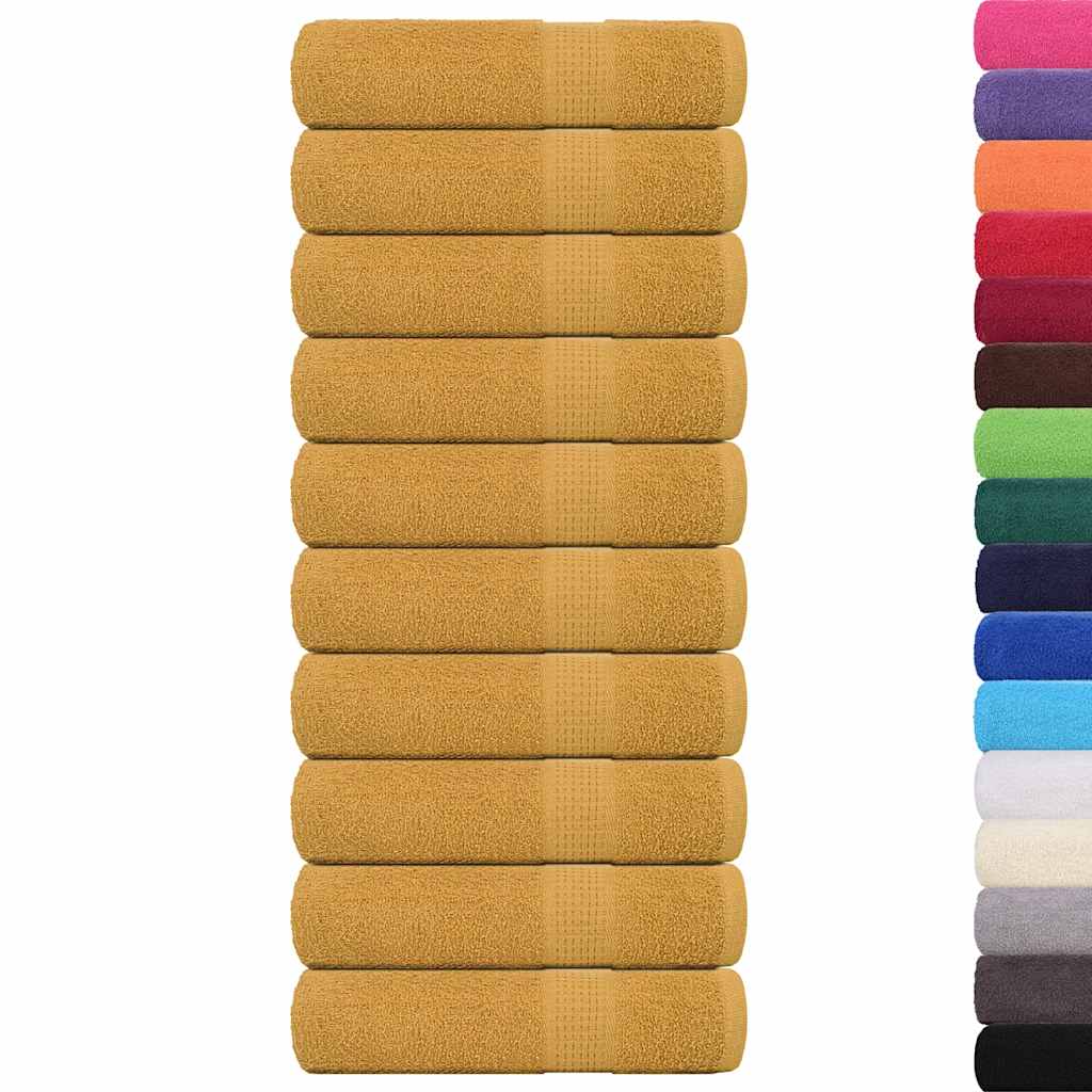 Vidaxl towels 10 pcs 50x100 cm 360 g m² 100% cotton gold-colored
