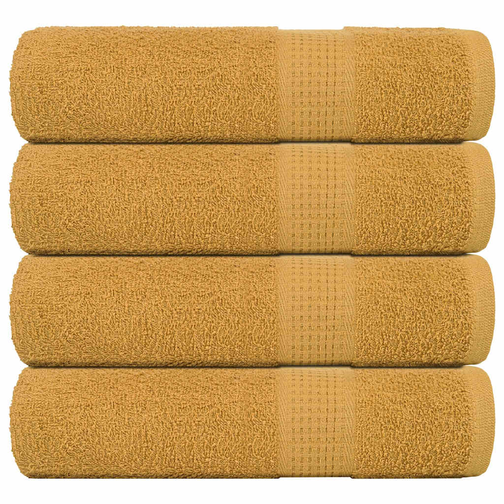 Vidaxl Bath towels 4 pcs 100x150 cm 360 g m² 100% cotton gold colored