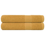 Vidaxl -håndklær 2 stk 100x200 cm 360 g m² 100% bomulls gullfarget
