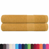 Vidaxl -håndklær 2 stk 100x200 cm 360 g m² 100% bomulls gullfarget