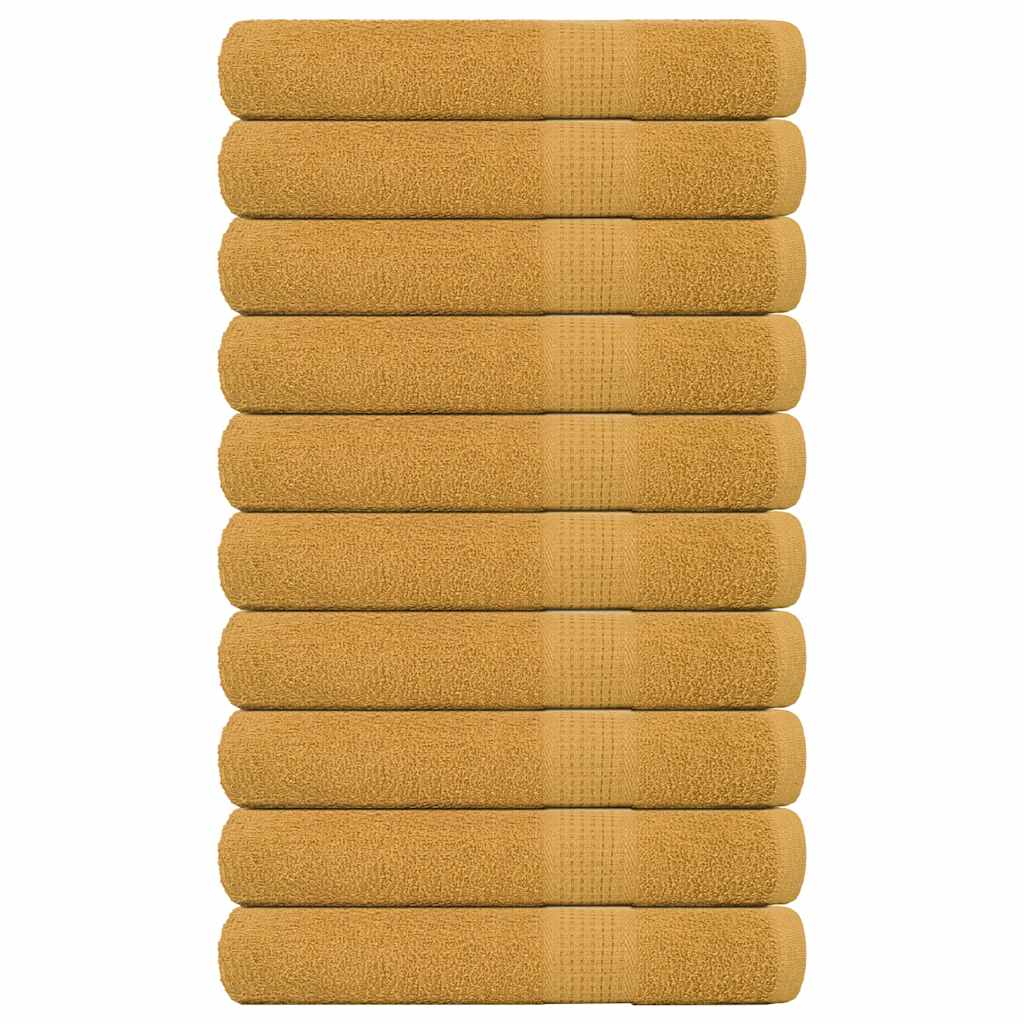 Vidaxl Towels 10 pcs 100x200 cm 360 g m² 100% cotton gold colored